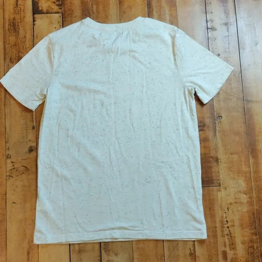 Old Navy Speckled Cream Short Sleeve Tee Shirt size 14 to 16 Cotton XL V Neck